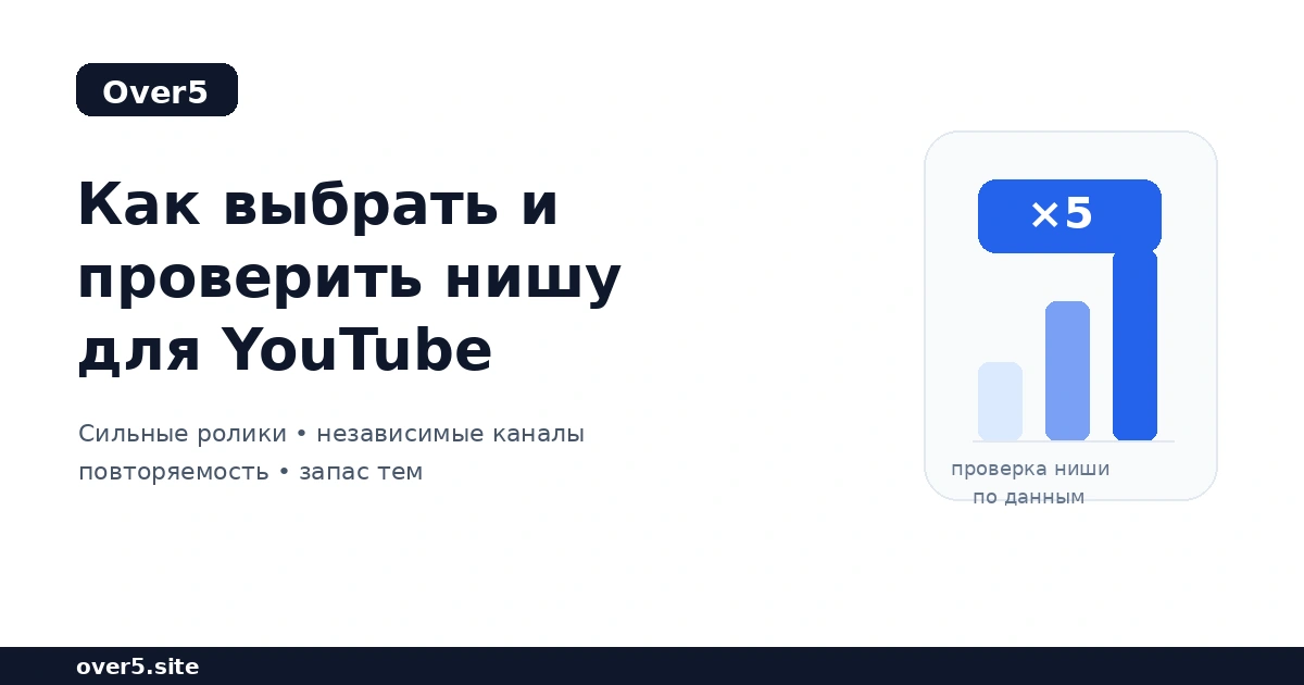 Как выбрать и проверить нишу для YouTube — материал Over5