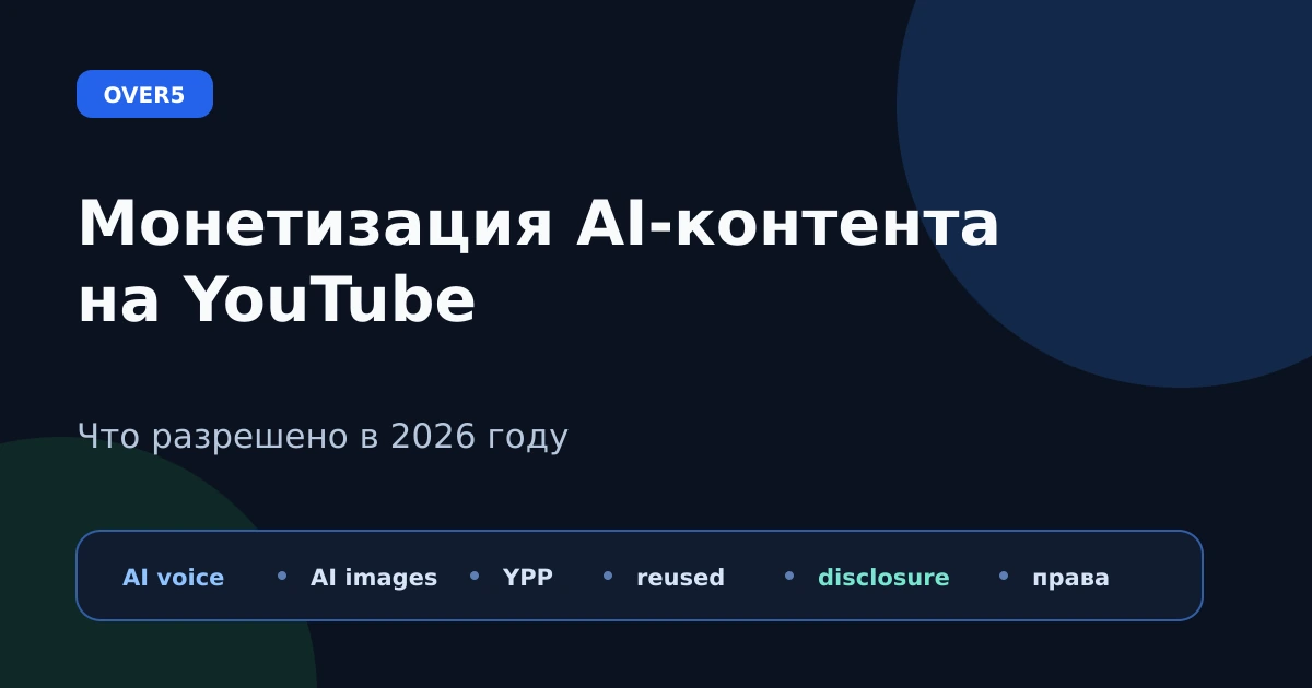Монетизация AI-контента на YouTube в 2026 году